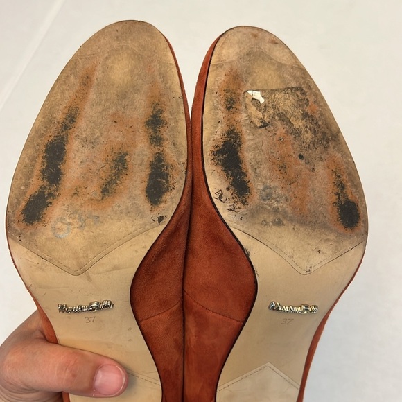 MASSIMO DUTTI BURNT ORANGE HEELS 37=7 - Picture 7 of 16
